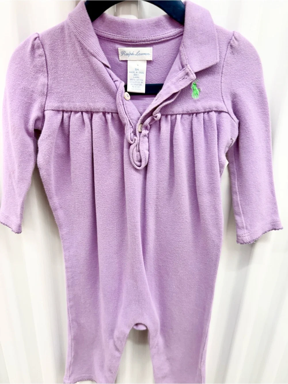 Ralph Lauren Purple Cotton Baby One-Piece 9 months